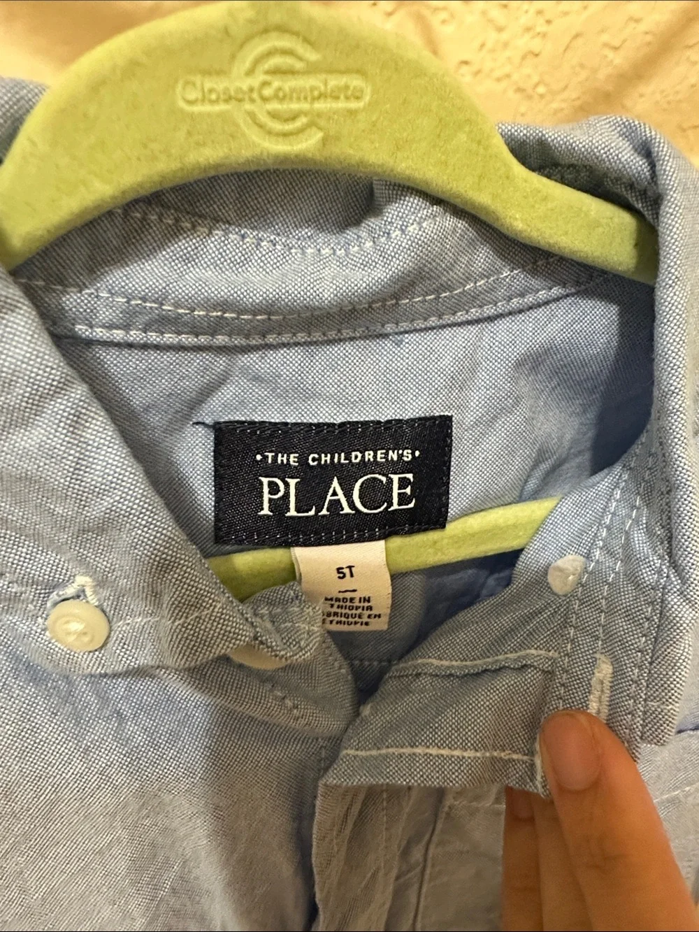 3/15$ The Children's Place Light Blue Button-Down Shirt with Chest Pocket